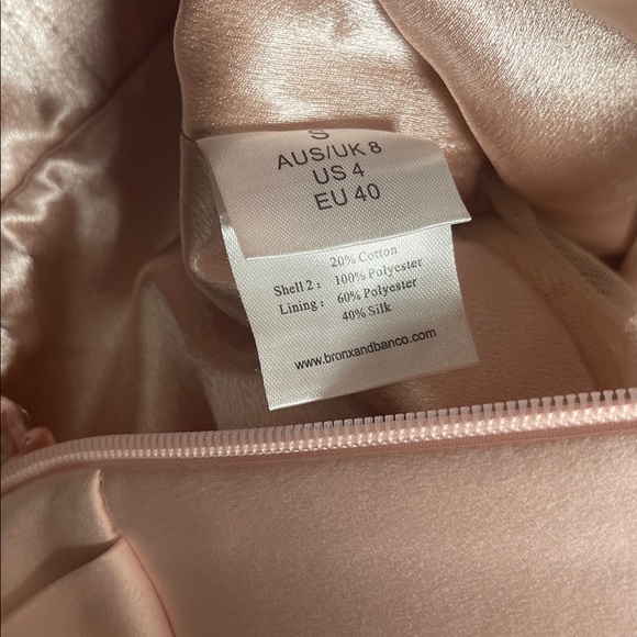 BRONX AND BANCO Serena Tiered Ruffle Skirt Boned Bodice Pink Mini Dress Size S - Picture 9 of 9